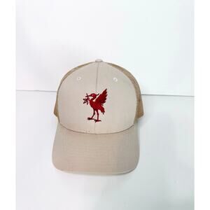 Liverpool FC Hat Cap Tan Embroidered Burgundy Football Town Mesh Trucker Soccer